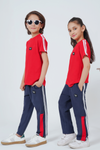 kids Red Stripe tracksuit