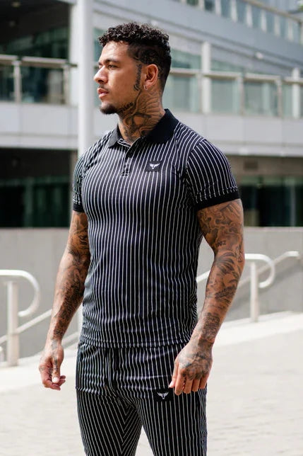 Broncoo Black Stripe Polo